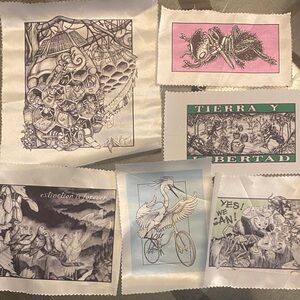 Artistic Silk Fabric Patches Set of 6 | Animals | Social Art